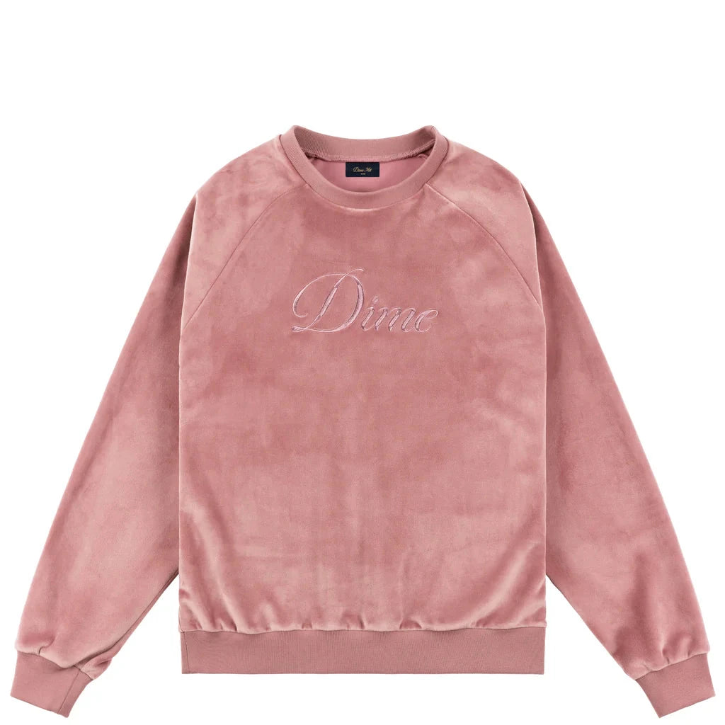 Dime Cursive Velvet Crewneck Sweater Herren Crewneck Dime MTL