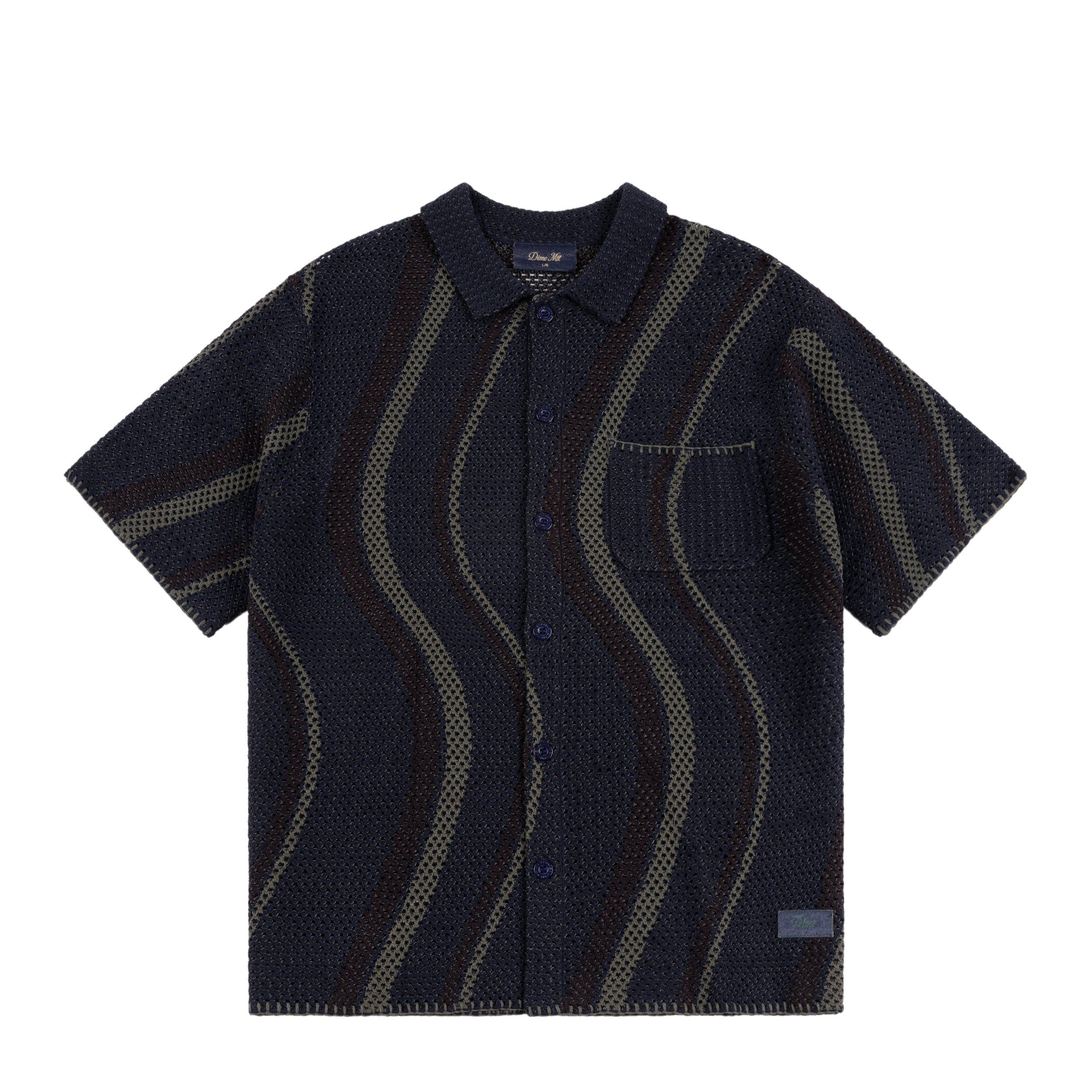 Dime Soleil Button Up Knit Herren Kurzarm-Hemd Dime MTL