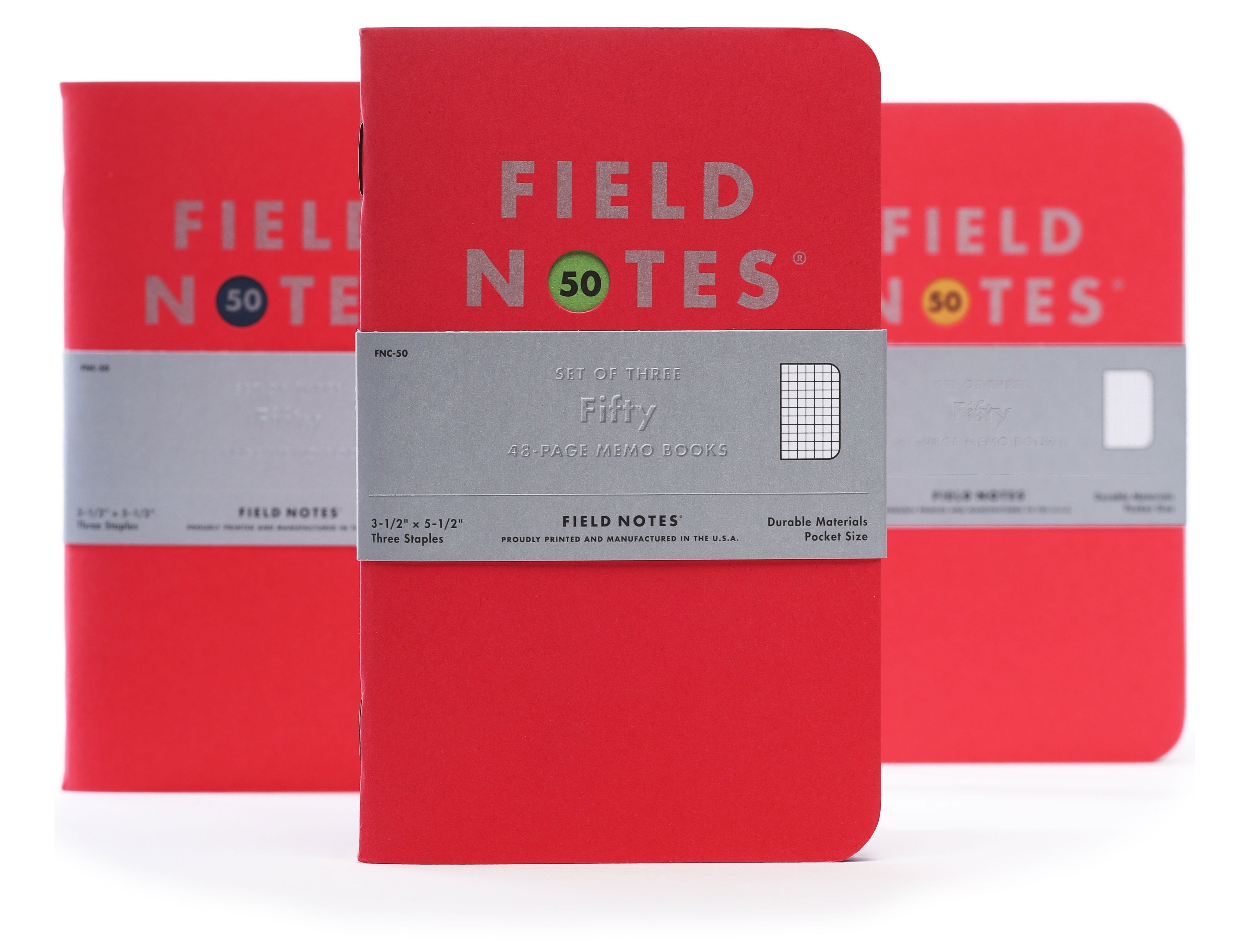 Field Notes "Fifty" 3-Pack Notizheft Notizhefte Field Notes