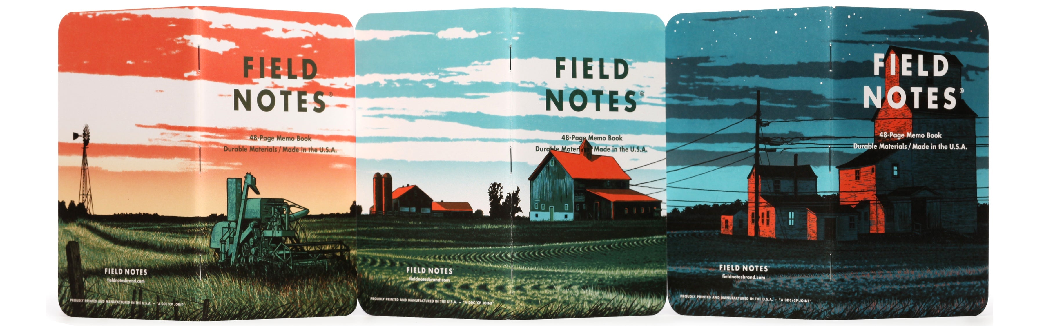 Field Notes "Heartland" 3-Pack Notizheft Notizhefte Field Notes