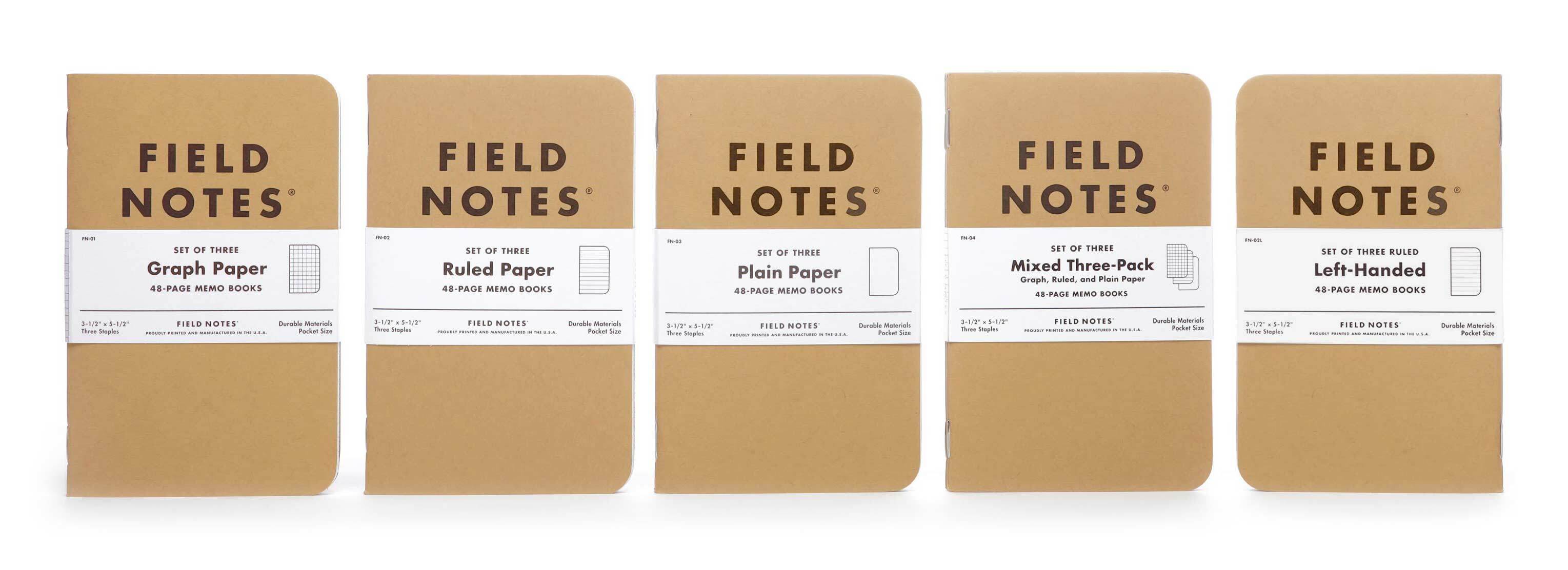 Field Notes Original Kraft 3-Pack Notizheft Notizhefte Field Notes