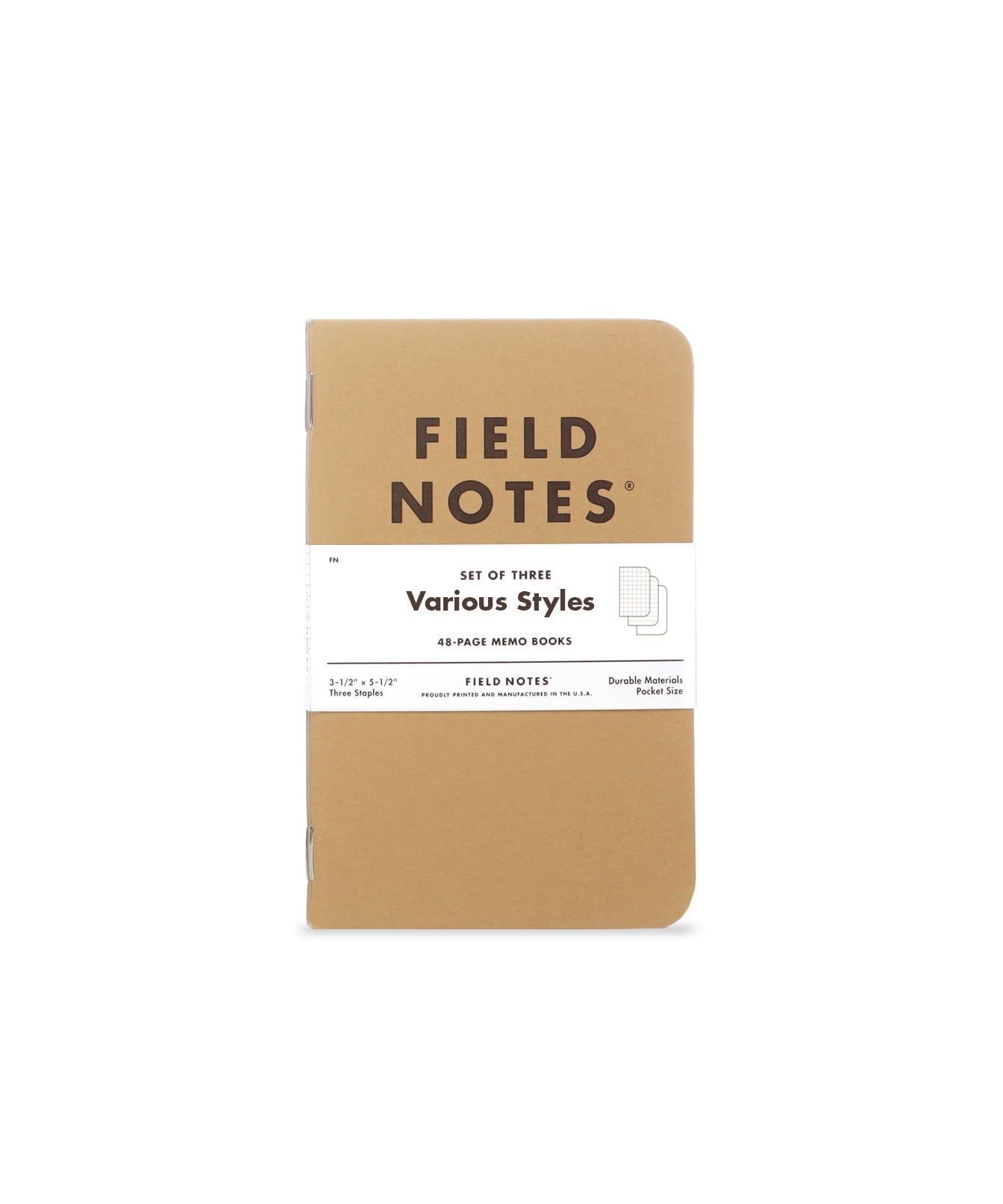 Field Notes Original Kraft 3-Pack Notizheft Notizhefte Field Notes