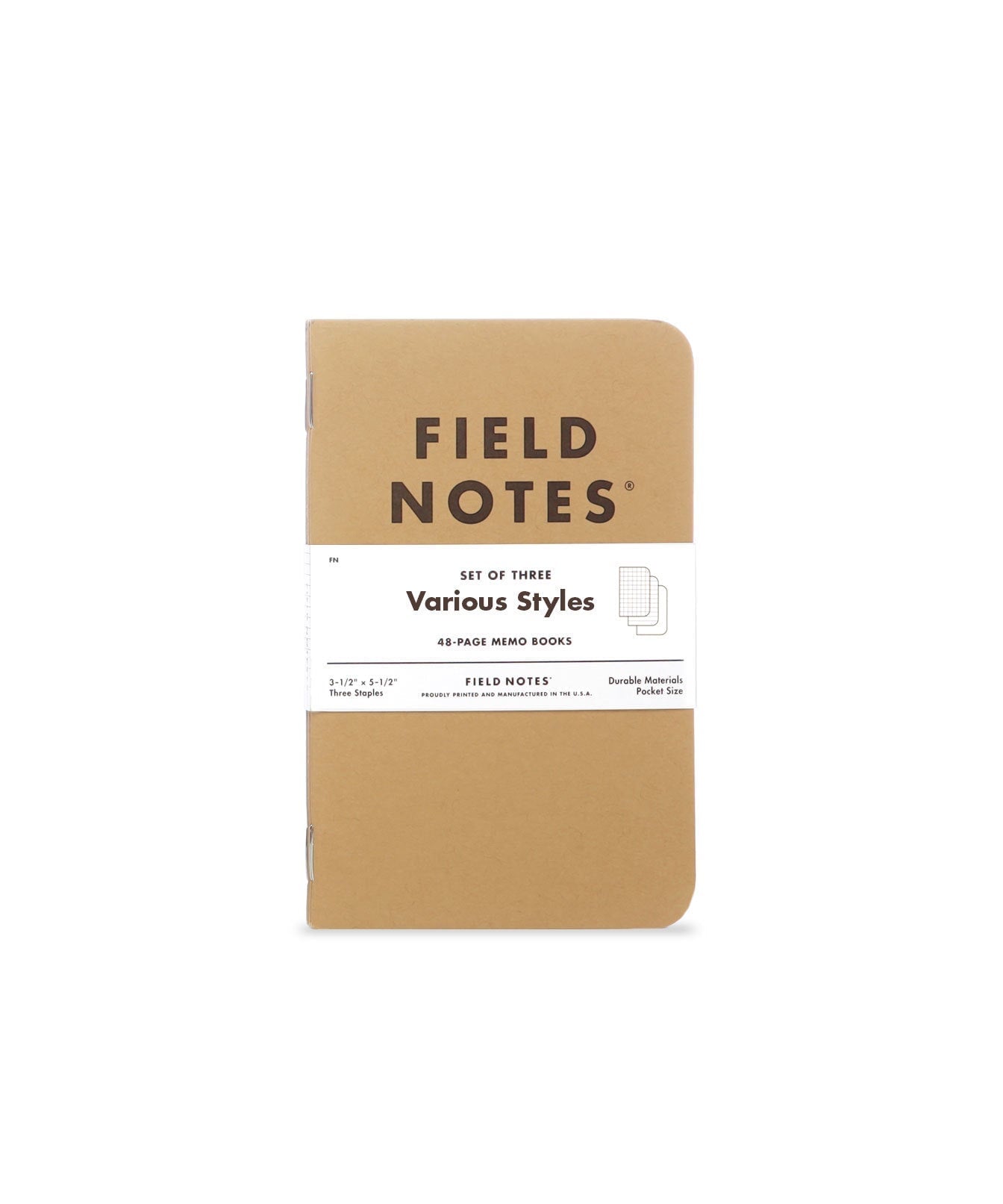 Field Notes Original Kraft 3-Pack Notizheft Notizhefte Field Notes