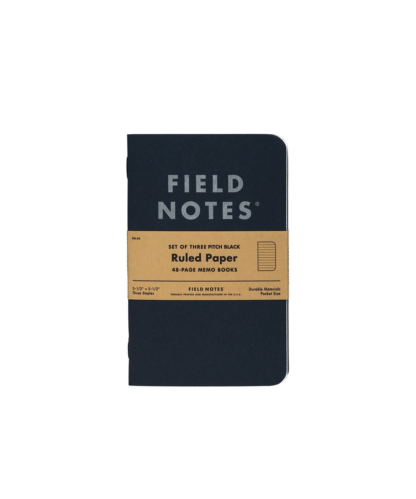 Field Notes "Pitch Black" 3-Pack Notizheft Notizhefte Field Notes
