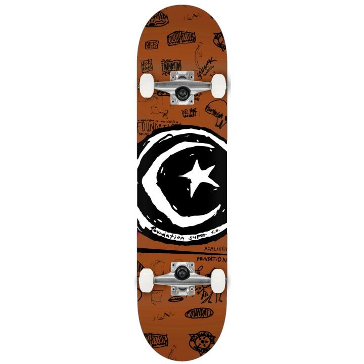 Foundation Star & Moon Doodle Complete Deck 7.75" Komplette Skateboards Foundation Star& Moon