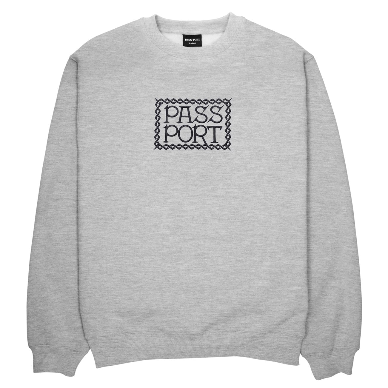 Pass~Port Invasive Embroidered Crewneck Herren Crewneck Passport Skateboards