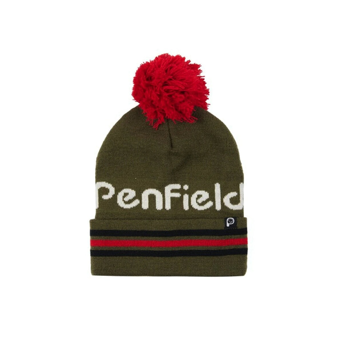 Penfield Intarsia Knit Striped Bobble Beanie Beanie Penfield
