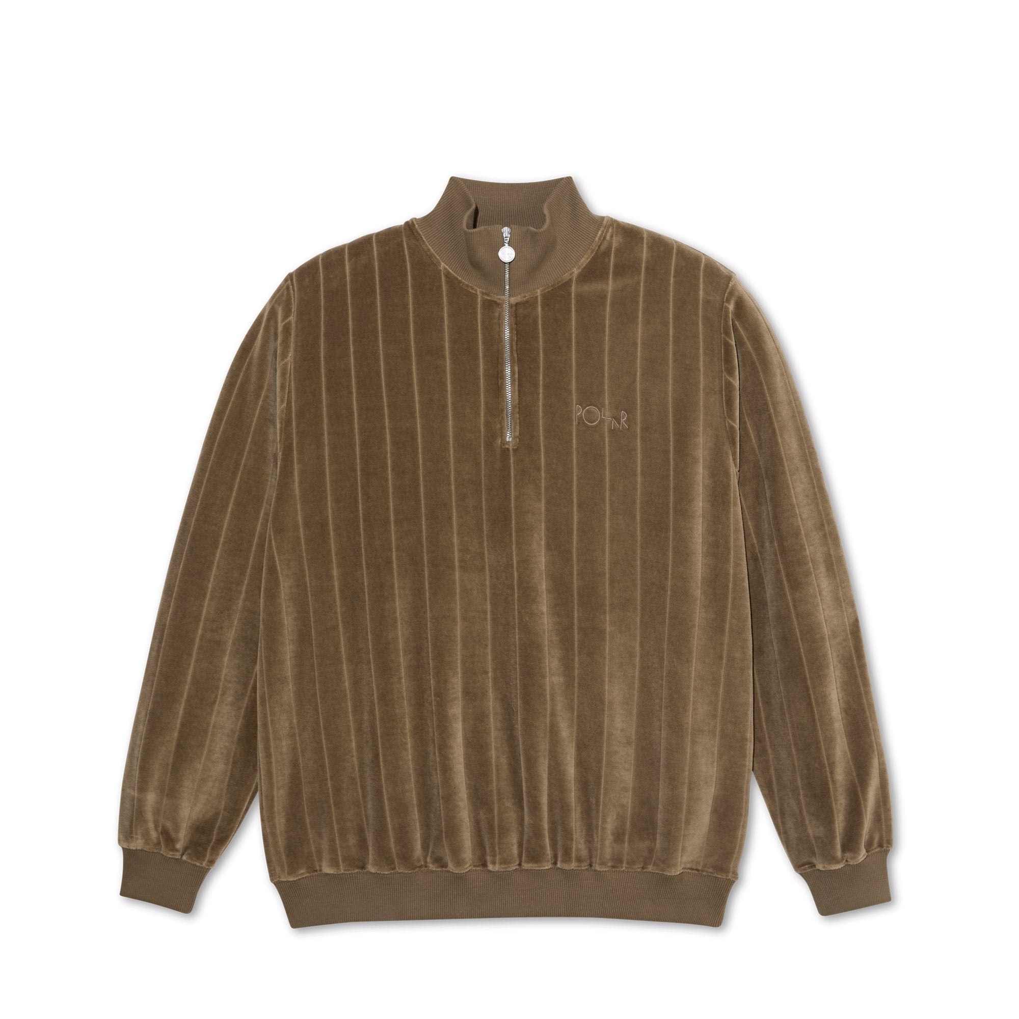Polar Skate Co. Stripe Velour Zip Neck Sweatshirt Herren Zip Neck Polar Skate Co.