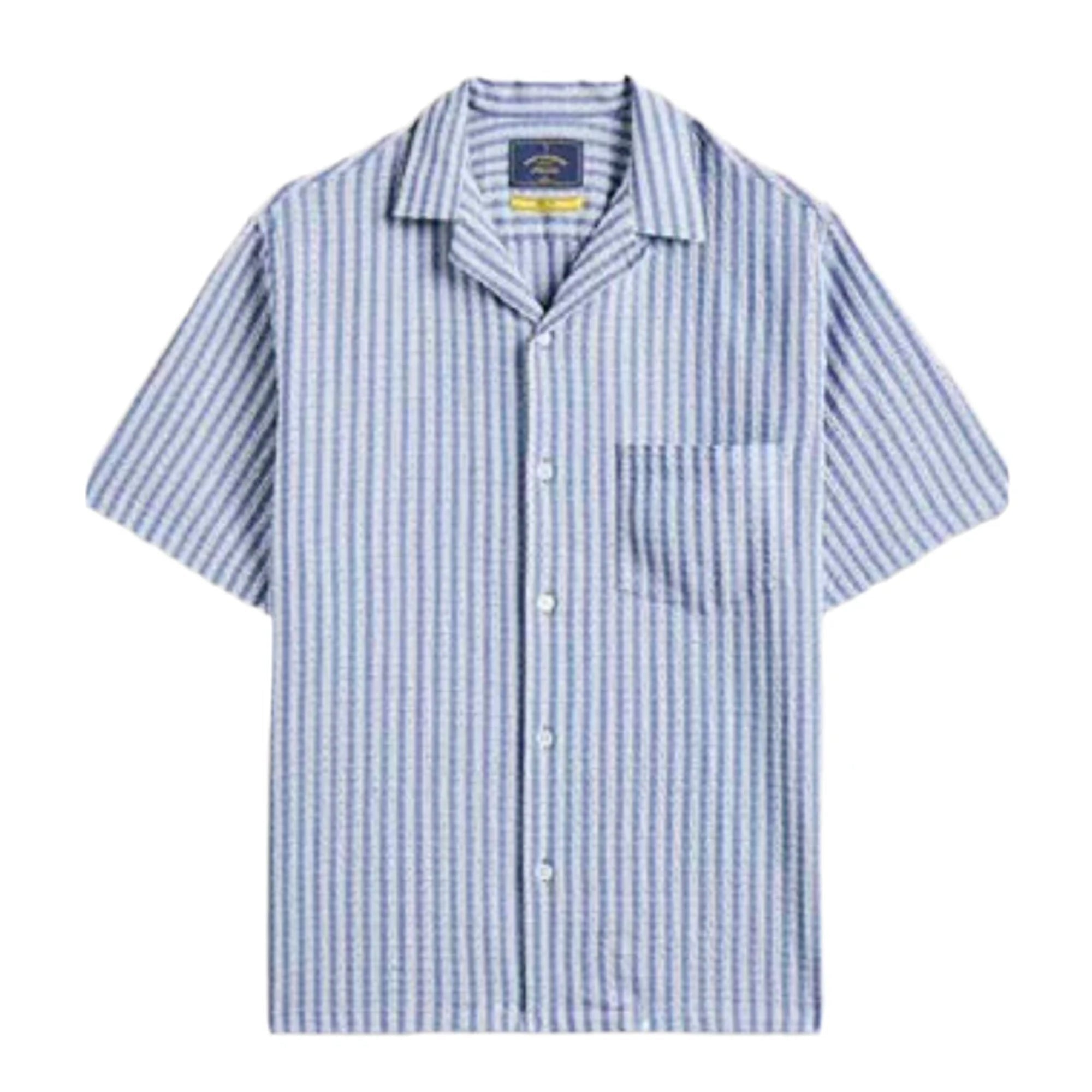 Portuguese Flannel Jacquard Chambray Hemd Herren Kurzarm-Hemd Portuguese Flannel
