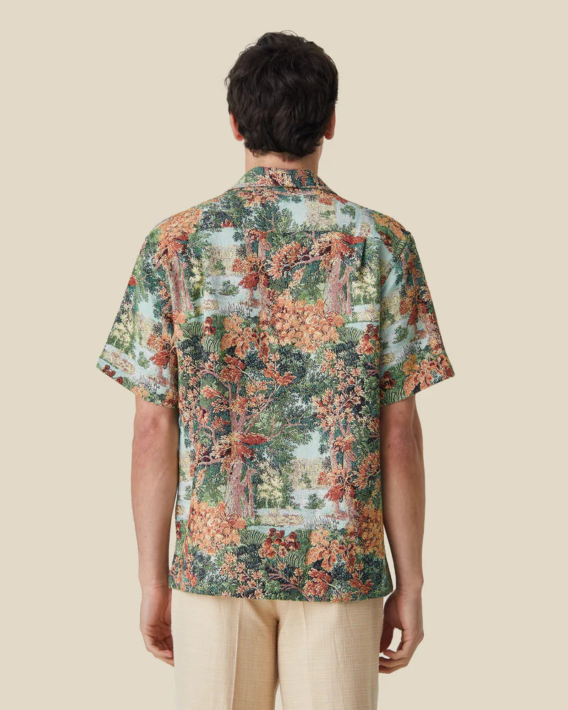 Portuguese Flannel Landscape Tapestry Hemd Herren Kurzarm-Hemd Portuguese Flannel