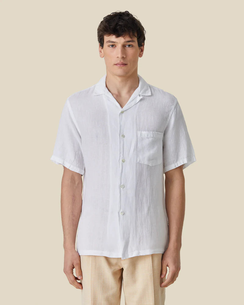 Portuguese Flannel Linen Camp Collar Hemd Herren Kurzarm-Hemd Portuguese Flannel