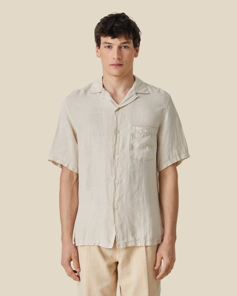 Portuguese Flannel Linen Camp Collar Hemd Herren Kurzarm-Hemd Portuguese Flannel