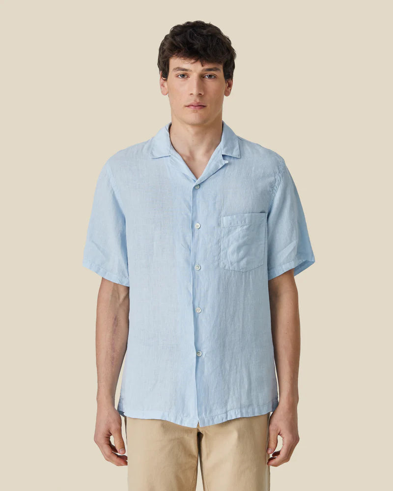 Portuguese Flannel Linen Camp Collar Hemd Herren Kurzarm-Hemd Portuguese Flannel