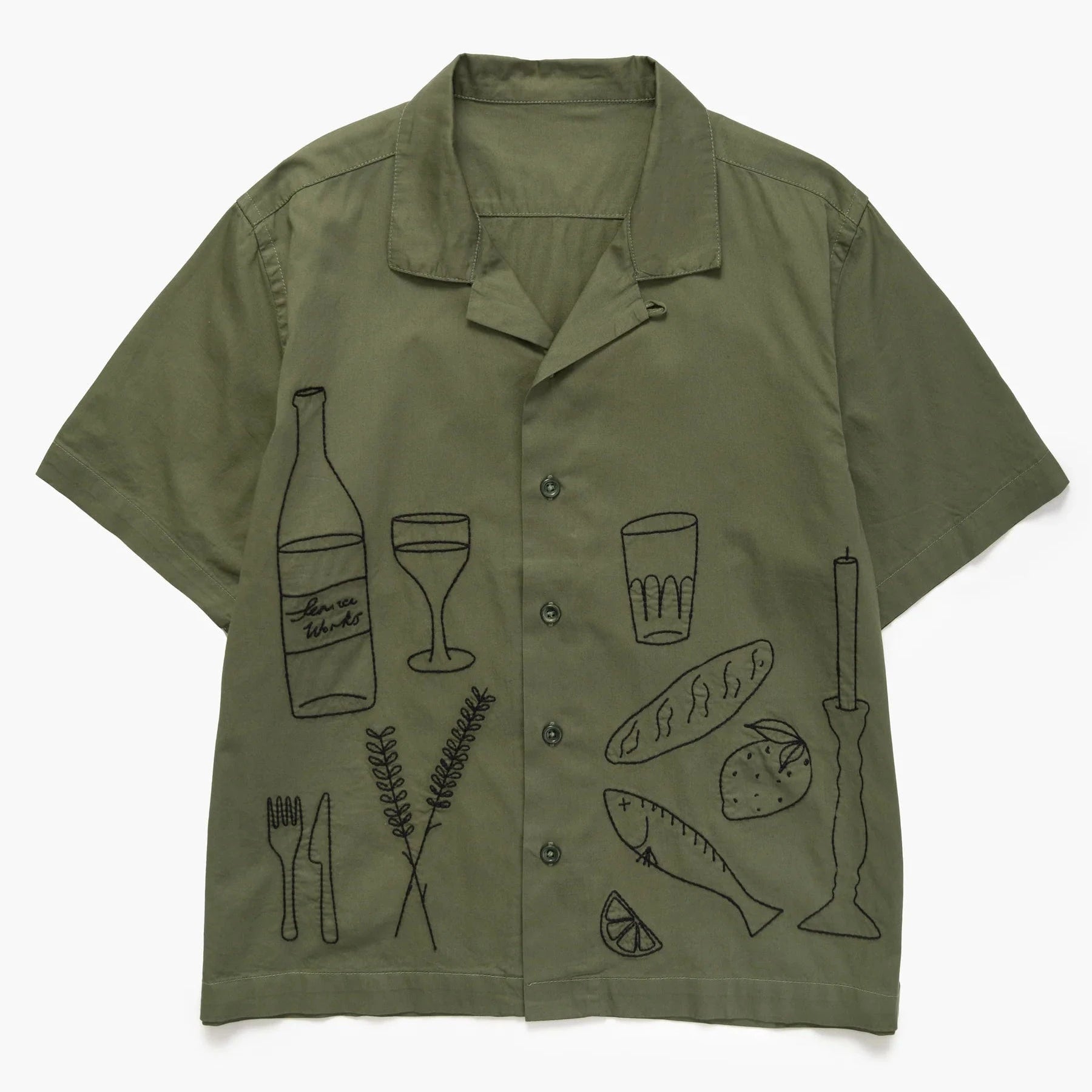 Service Works Light Twill Picnic Hemd Herren Kurzarm-Hemd Service Works