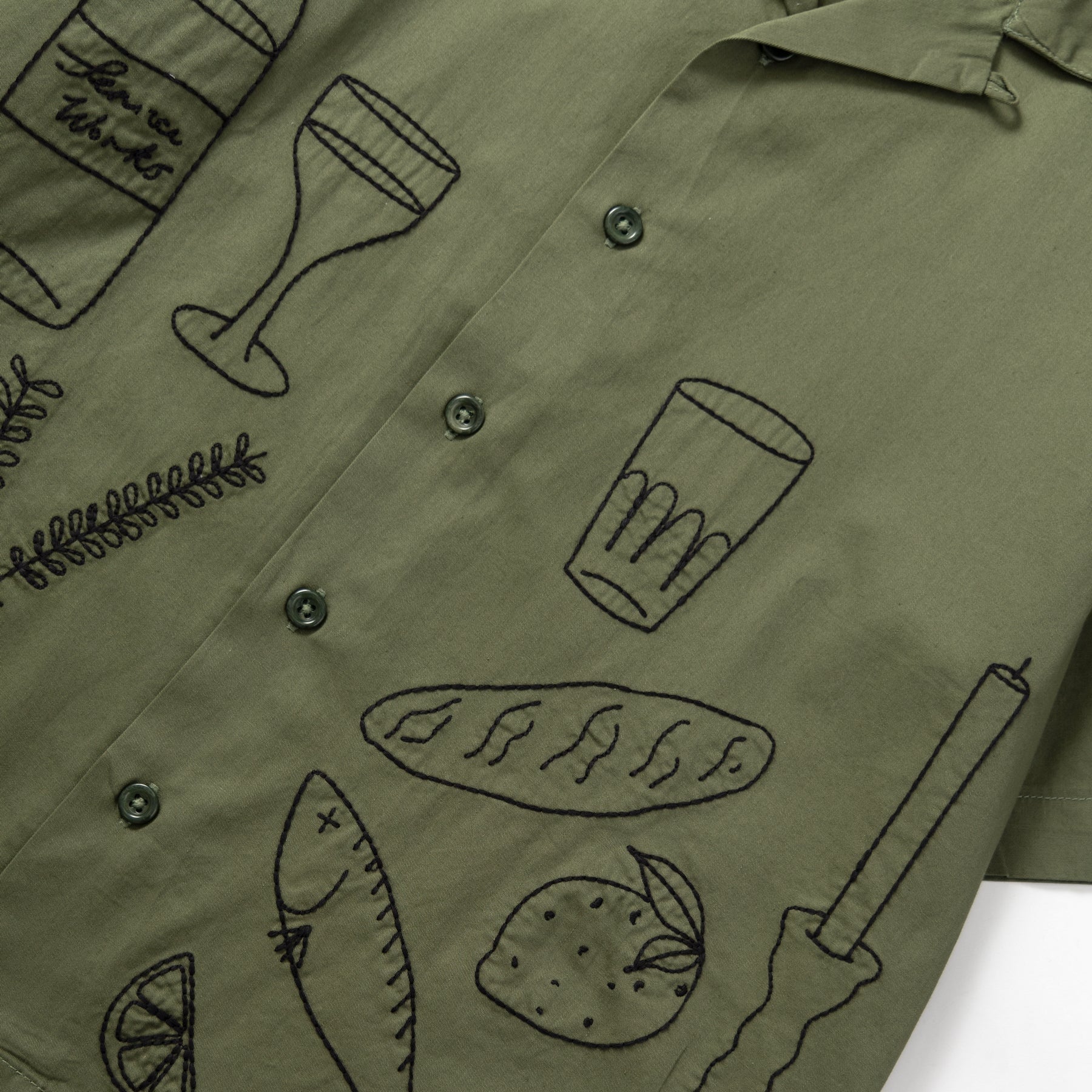 Service Works Light Twill Picnic Hemd Herren Kurzarm-Hemd Service Works