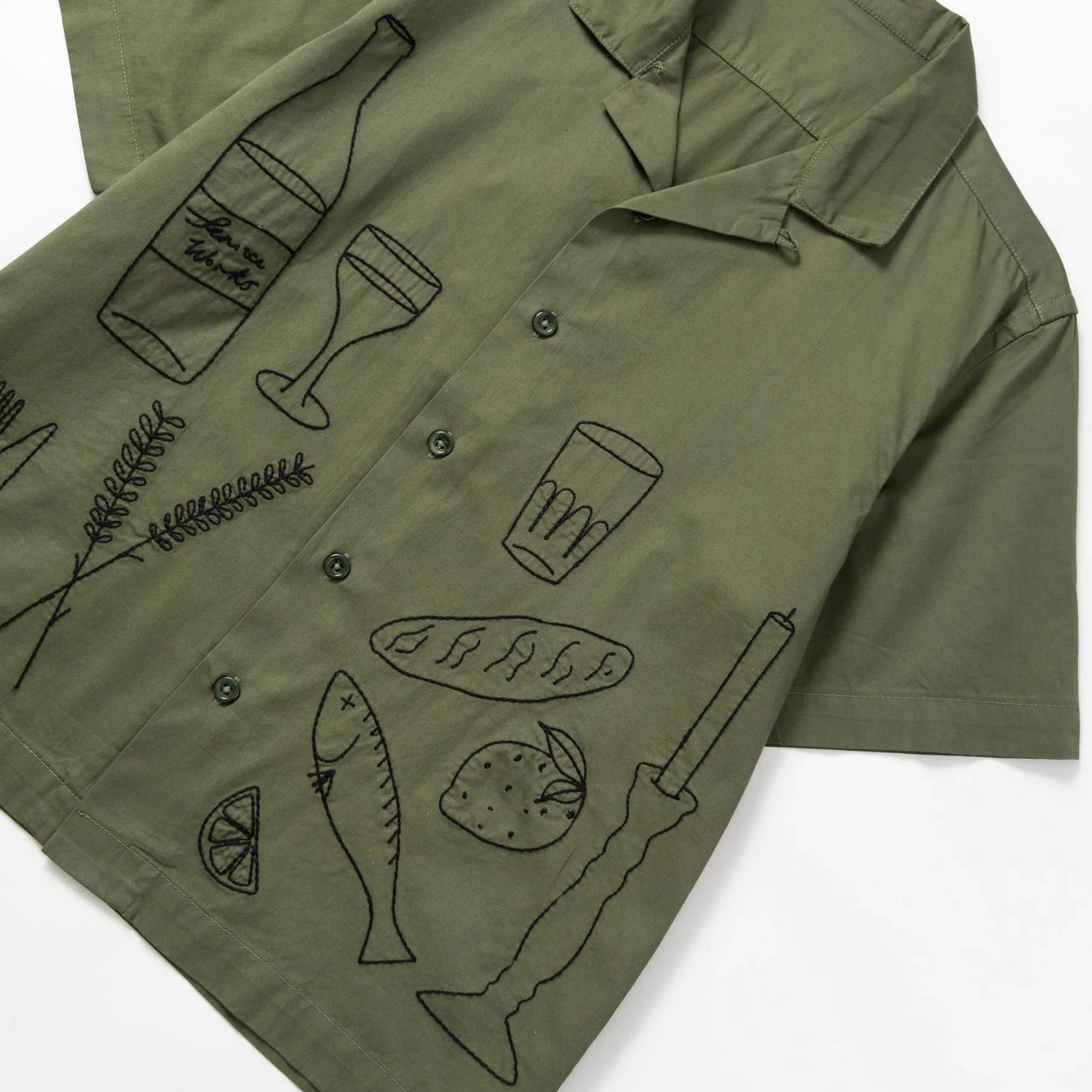 Service Works Light Twill Picnic Hemd Herren Kurzarm-Hemd Service Works