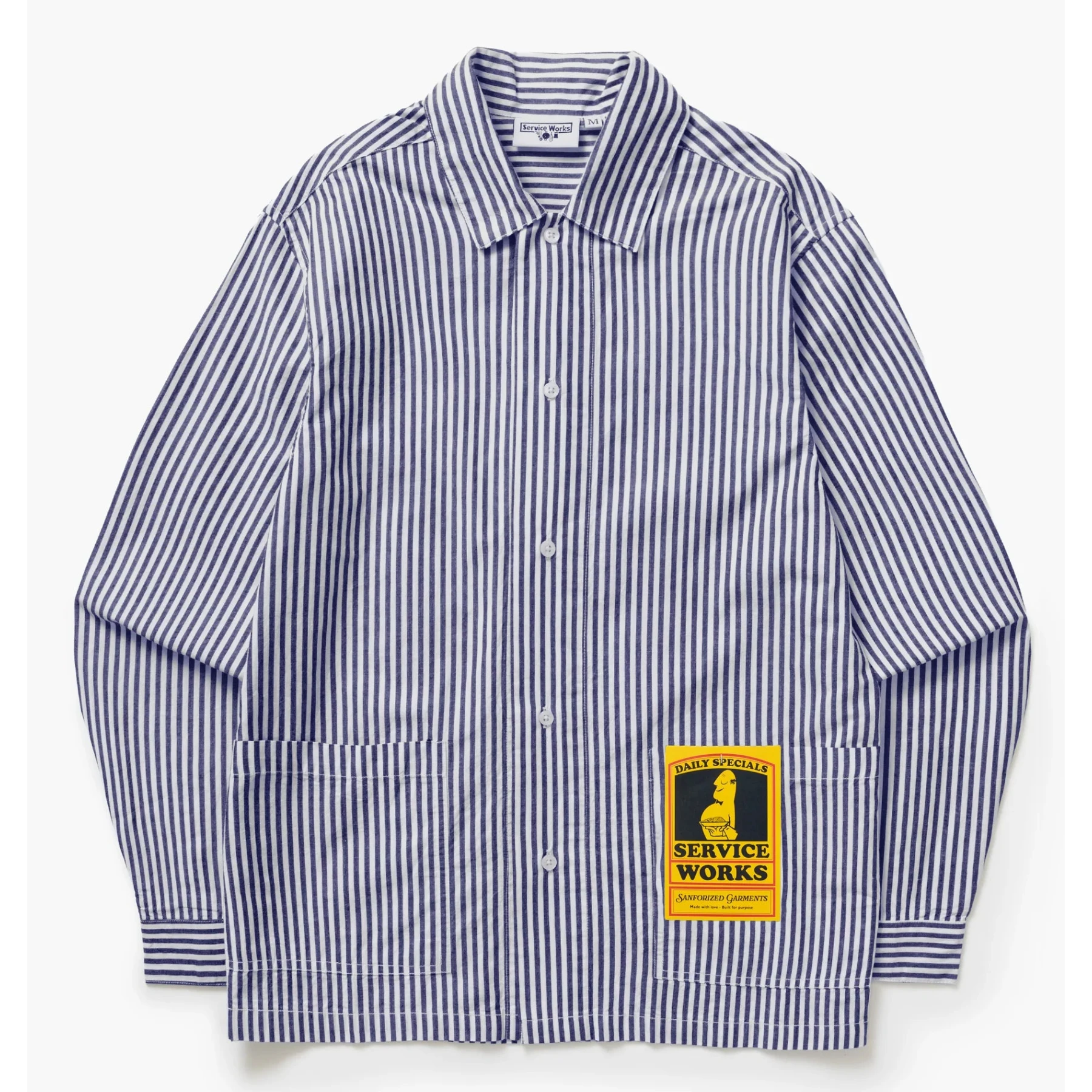 Service Works Poplin Stripe Waiter Shirt Herren Langarm-Hemd Service Works