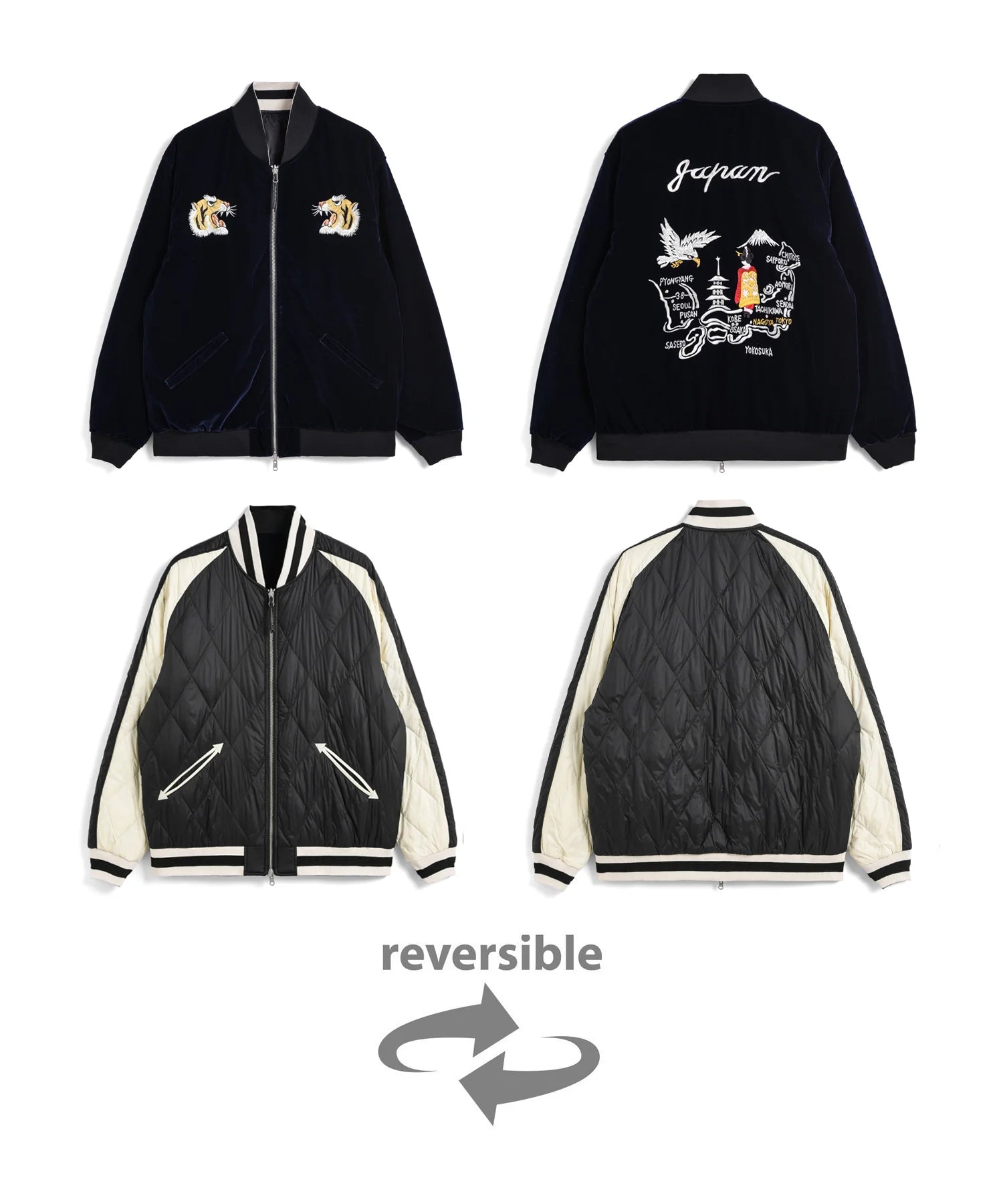 Taion x JPNSP Reversible Sukajan Down Jacket Herren Casual-Jacke Taion