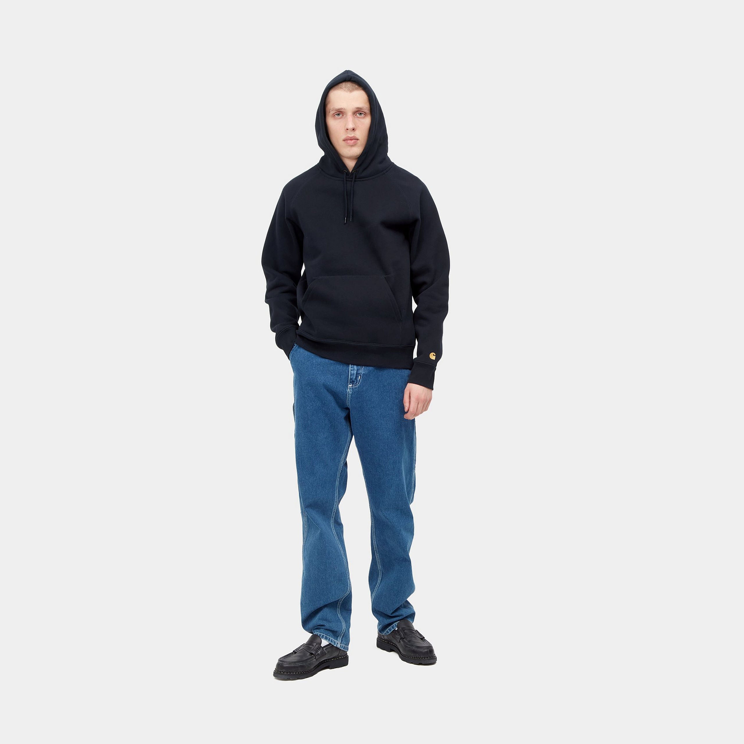 Carhartt WIP Chase Hooded Sweater - Dark Navy-Gold Carhartt WIP