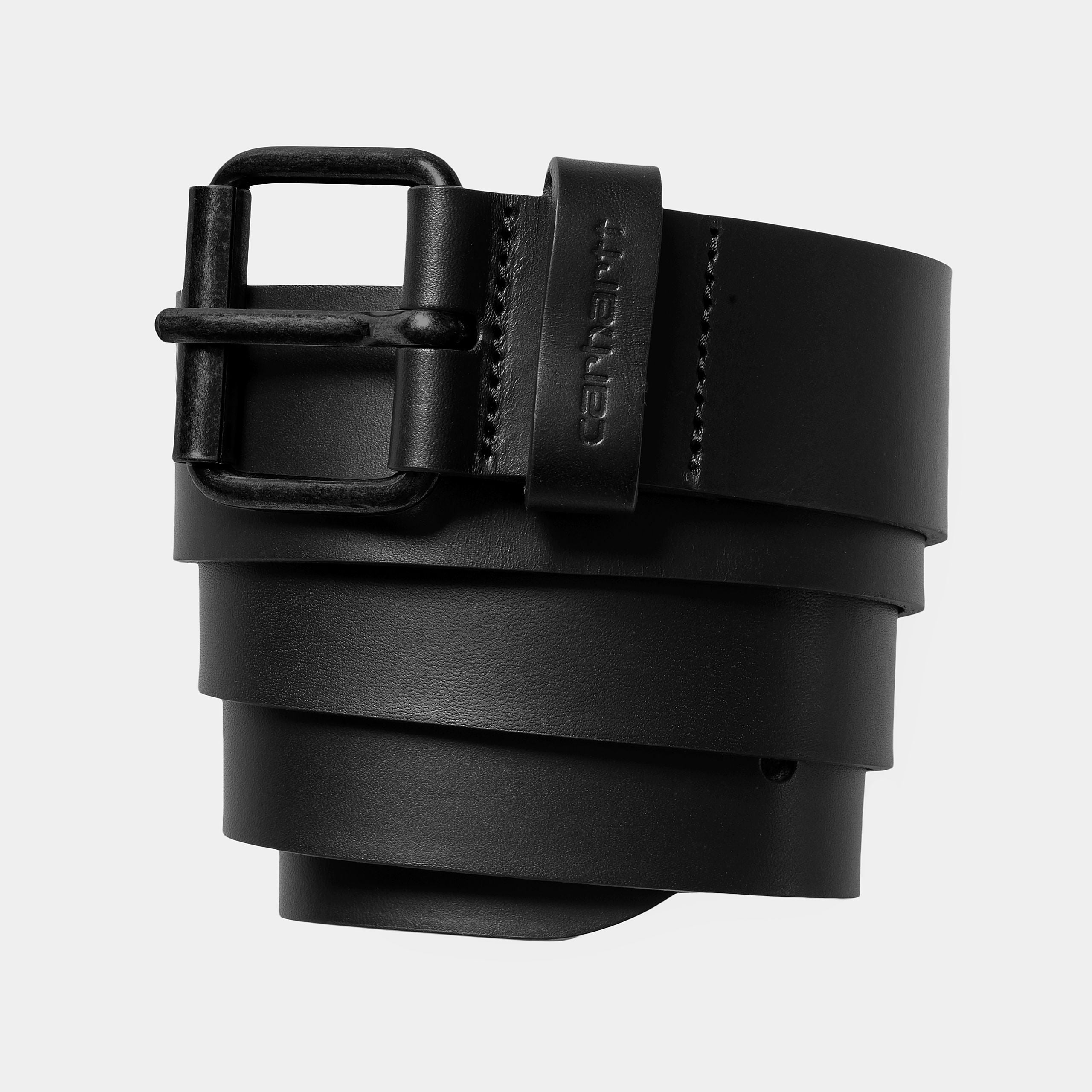 Carhartt WIP Script Belt Leather - Black-Black Carhartt WIP