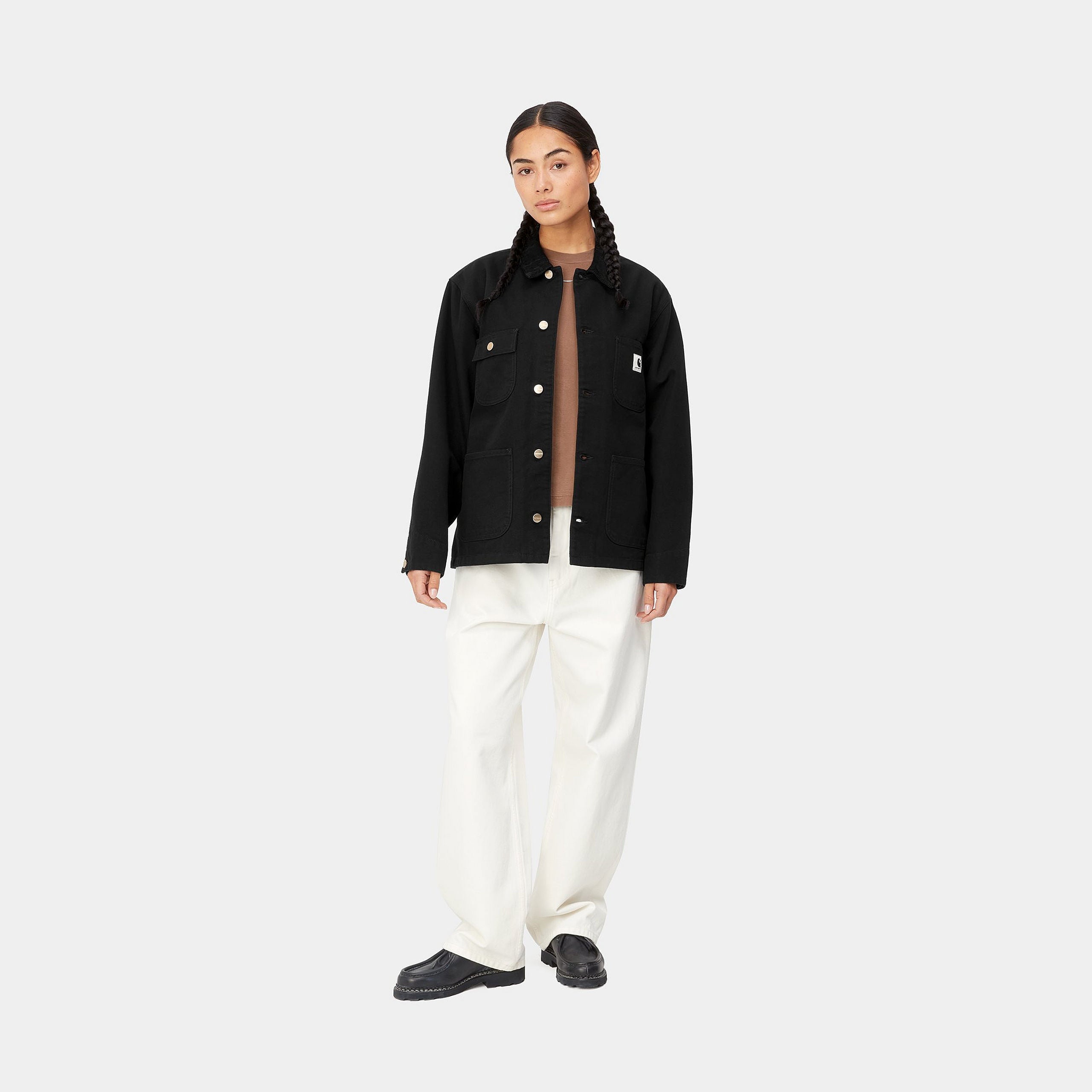 Carhartt WIP W` OG Michigan Coat - Black-Black Rinsed Carhartt WIP