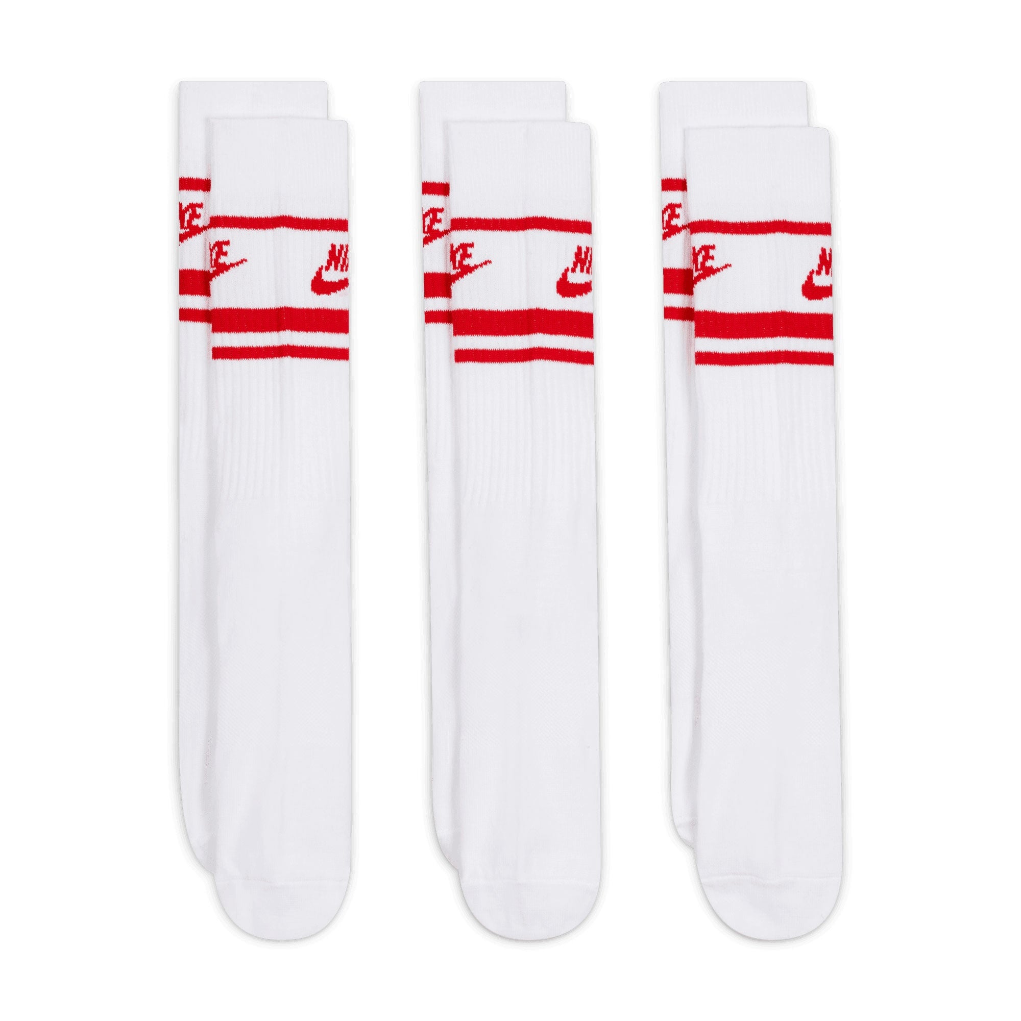 Nike SB Everyday Essential Socks - White-Red Nike Skateboarding