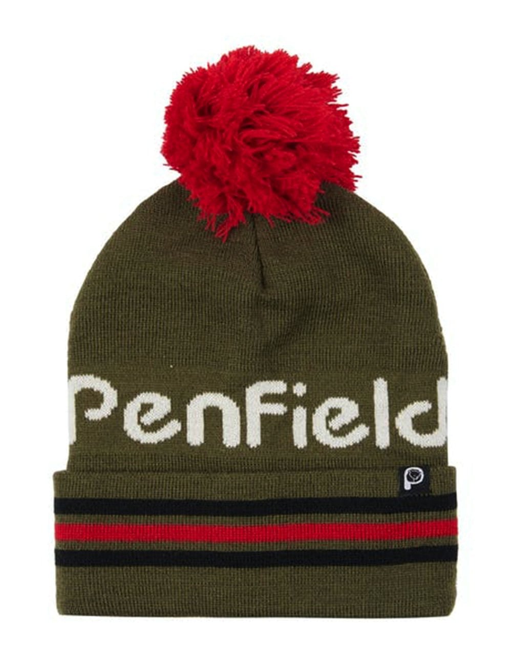 Penfield Intarsia Knit Striped Bobble Hat Unisex Beanie Penfield 