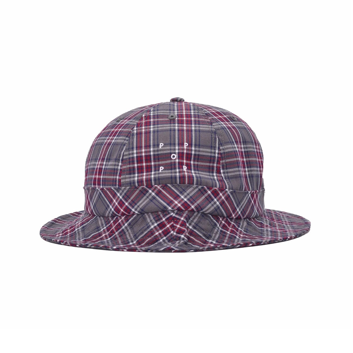 POP Trading Company Checked Bell Hat - Grey Hat POP Trading Company