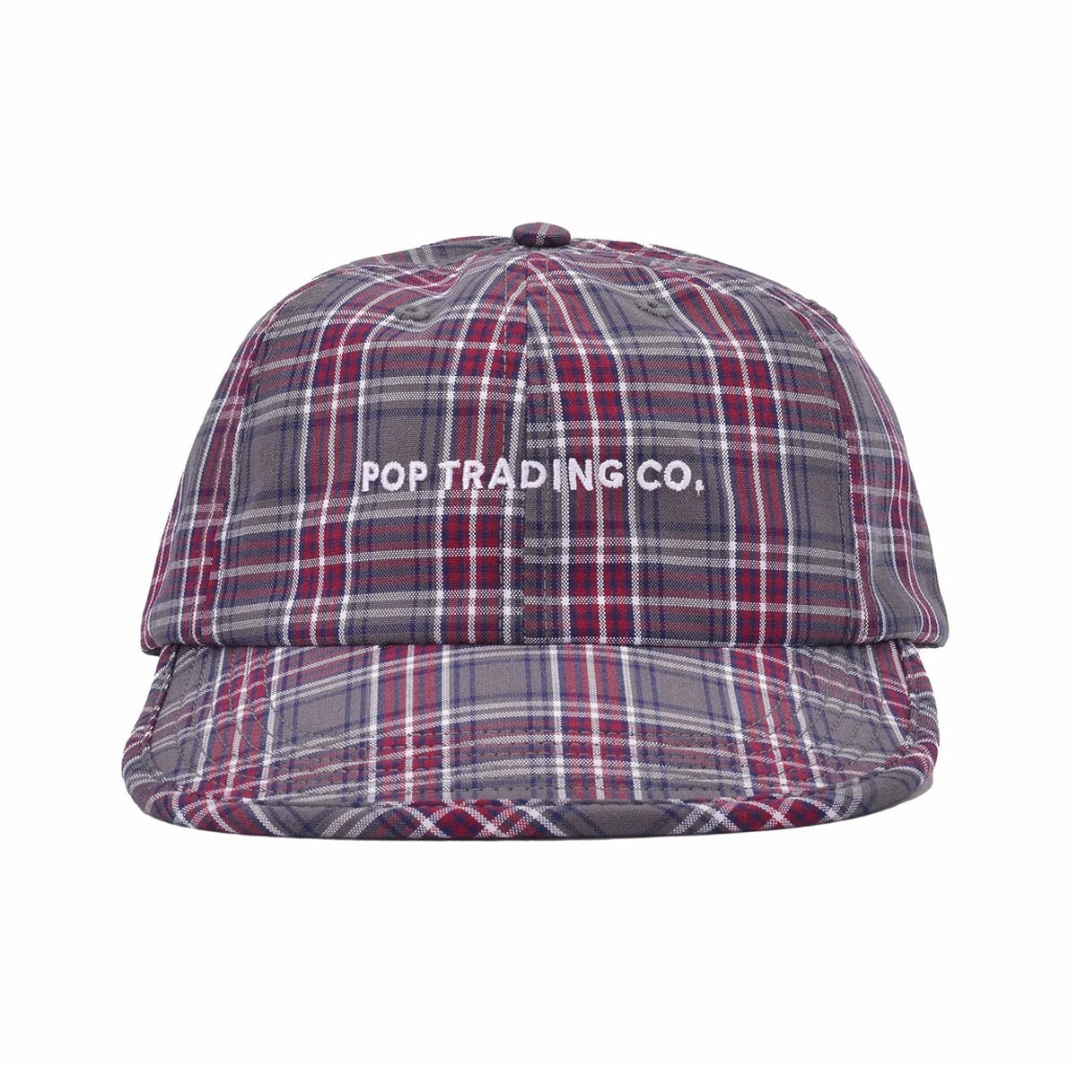 POP Trading Company Checked Flexfoam Sixpanel Hat - Grey Cap POP Trading Company
