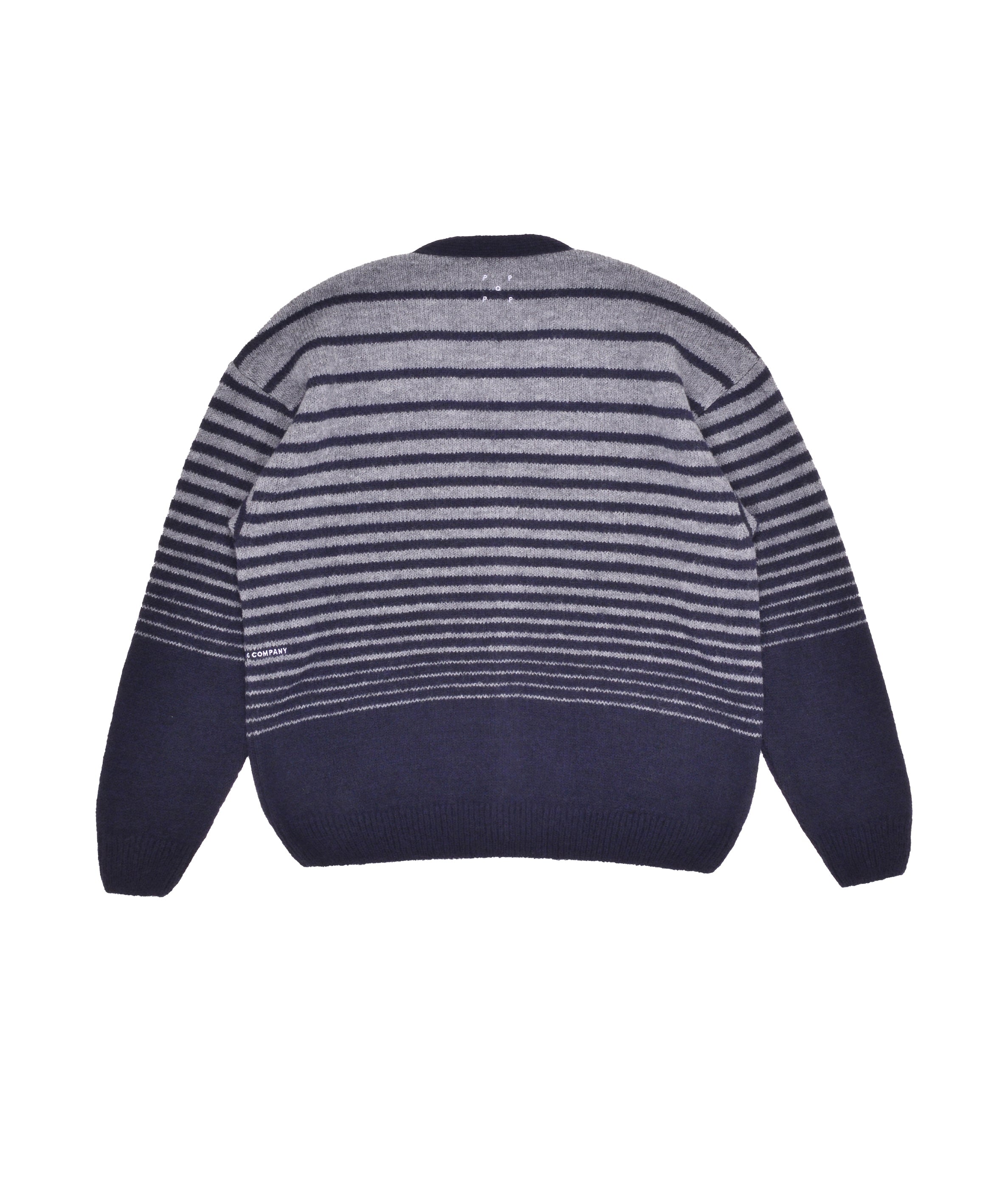 POP Trading Company Knitted Cardigan - Navy/Grey Weste POP Trading Company