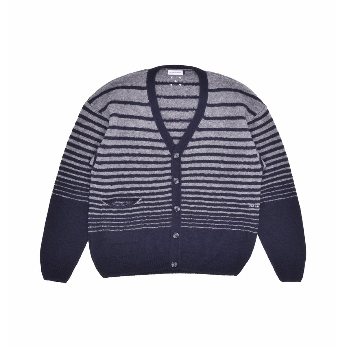 POP Trading Company Knitted Cardigan - Navy/Grey Weste POP Trading Company