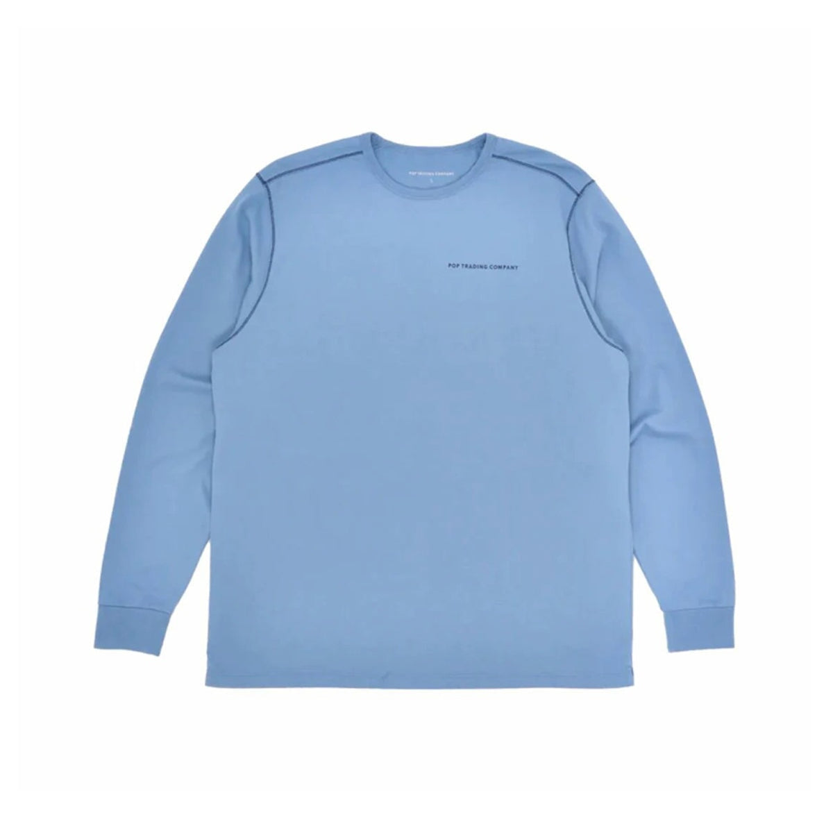 POP Trading Company Logo Longsleeve - Blue Shadow-Navy LS Shirt POP Trading Company