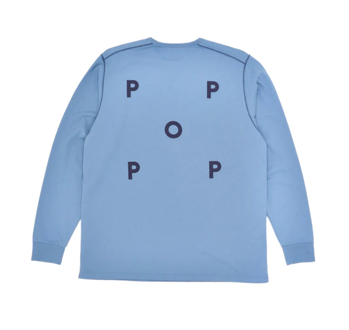 POP Trading Company Logo Longsleeve - Blue Shadow-Navy POP Trading Company
