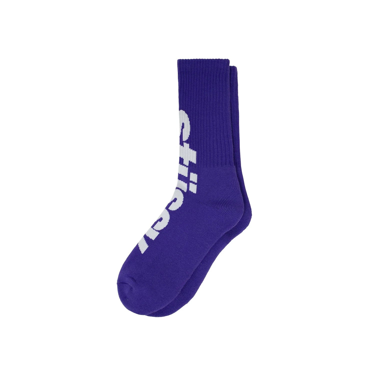 Stüssy Big Helvetica Crew Socks - Purple - White Stüssy