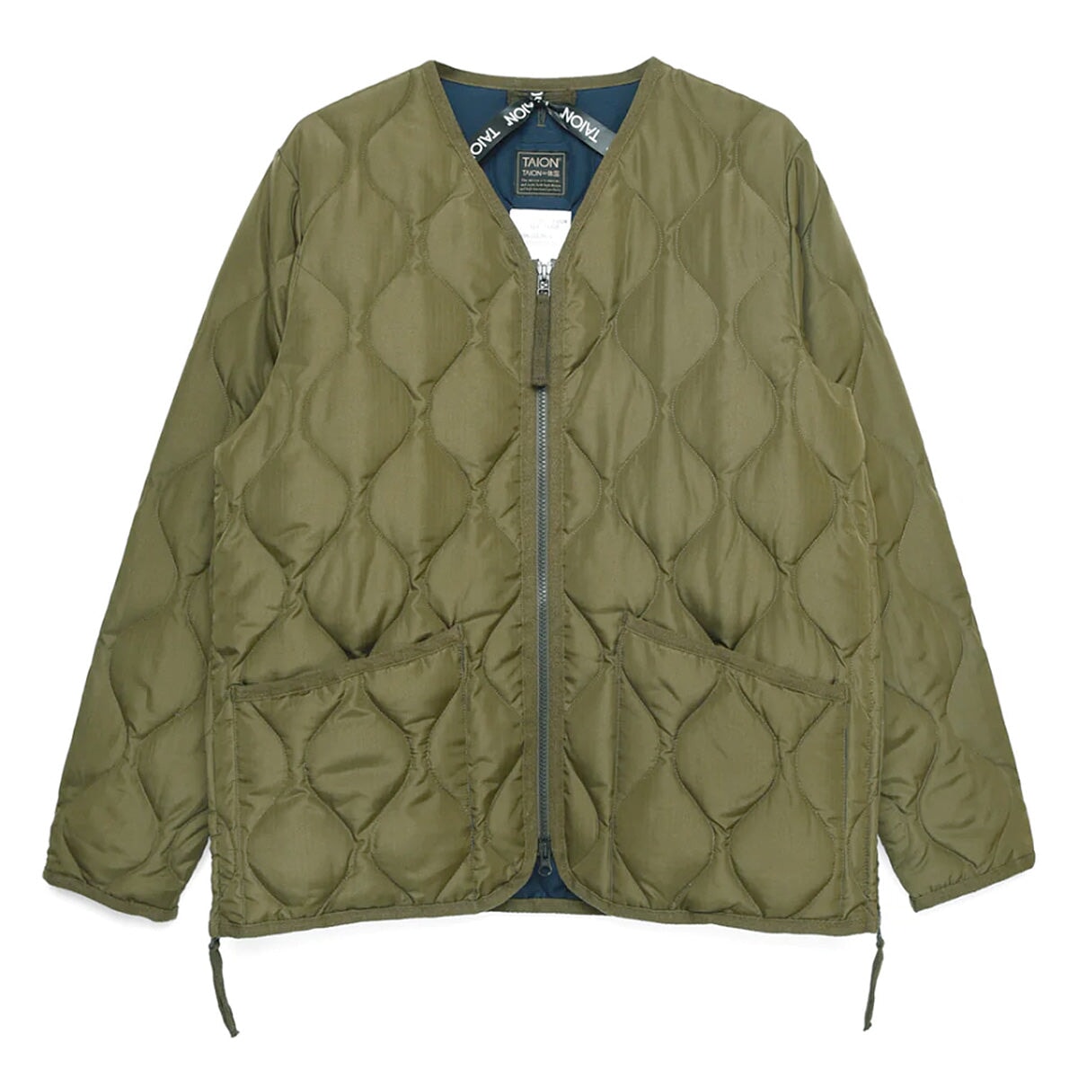 Taion Military Zip V-Neck Jacket - Olive Taion