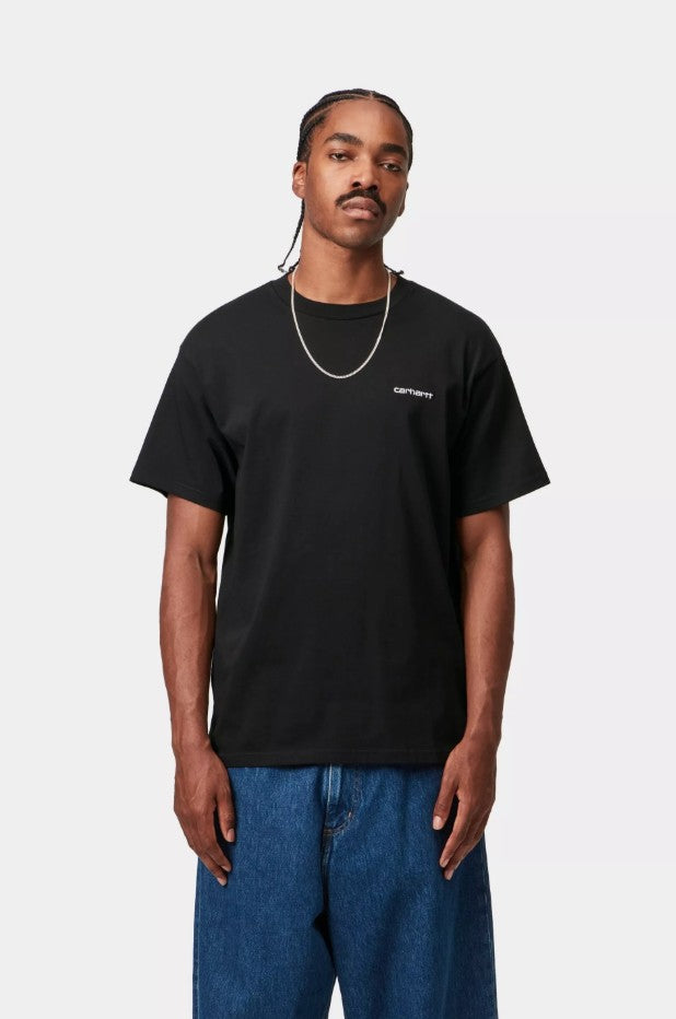 SS Script Embroidery T-Shirt Black/White Bild 3