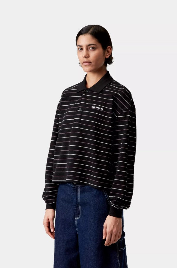 W LS Mabel Polo Mabel Stripe, Black Bild 3