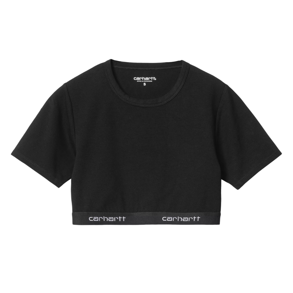 W Script Crop Top Black Bild 3
