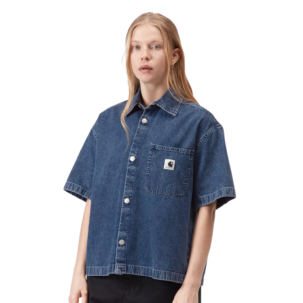W SS Lovilia Shirt Blue Stone Washed Bild 1