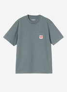 W SS Pocket Heart T-Shirt Cozy Blue/Red Bild 1