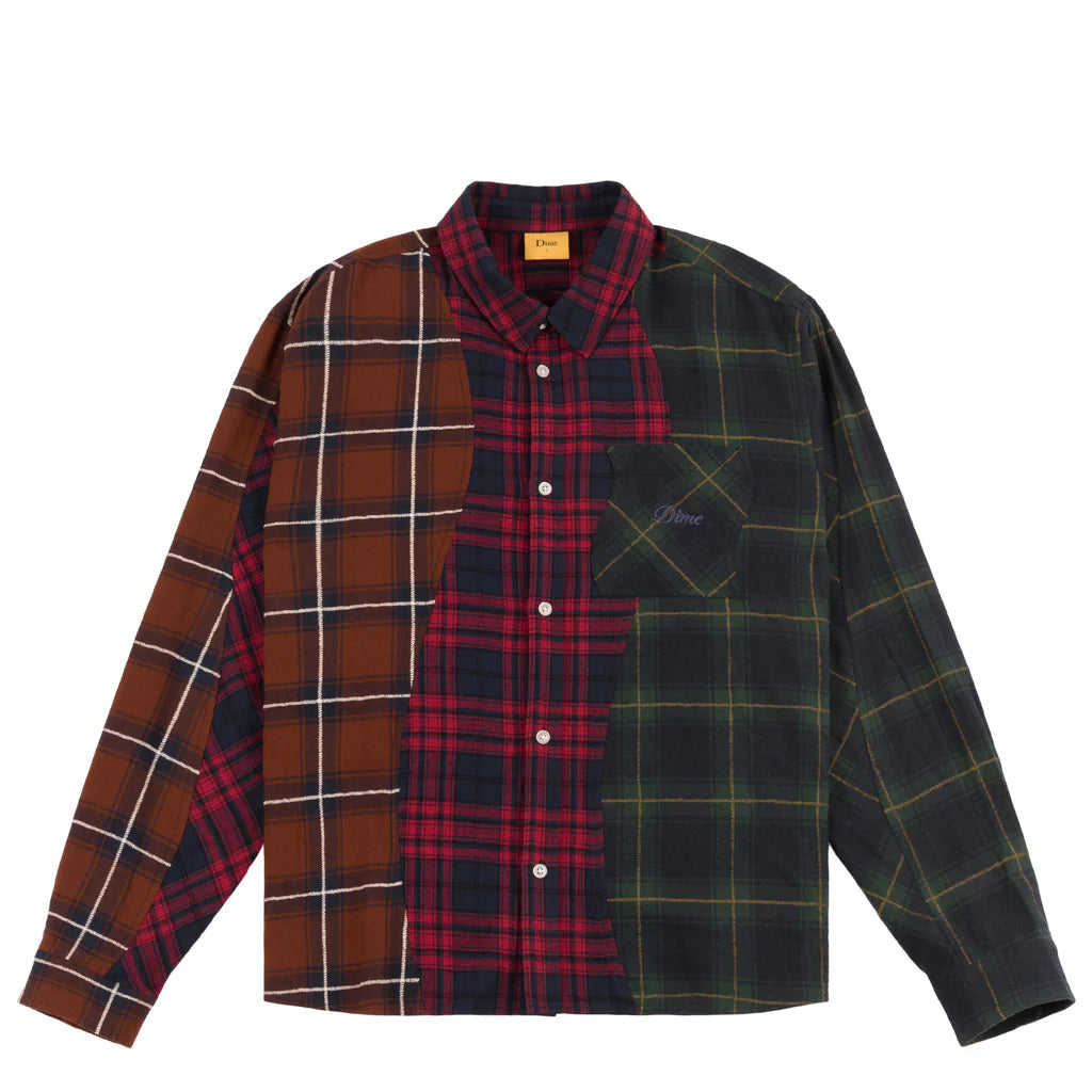 Dime Triple Plaid Shirt Herren Langarm-Hemd Dime MTL 