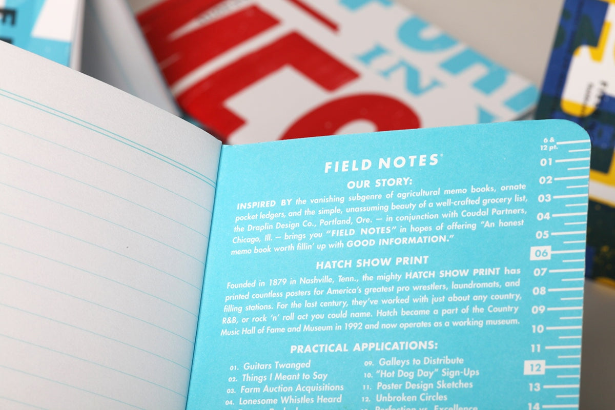 Field Notes "Hatch" 3-Pack Notizheft Notizhefte Field Notes 