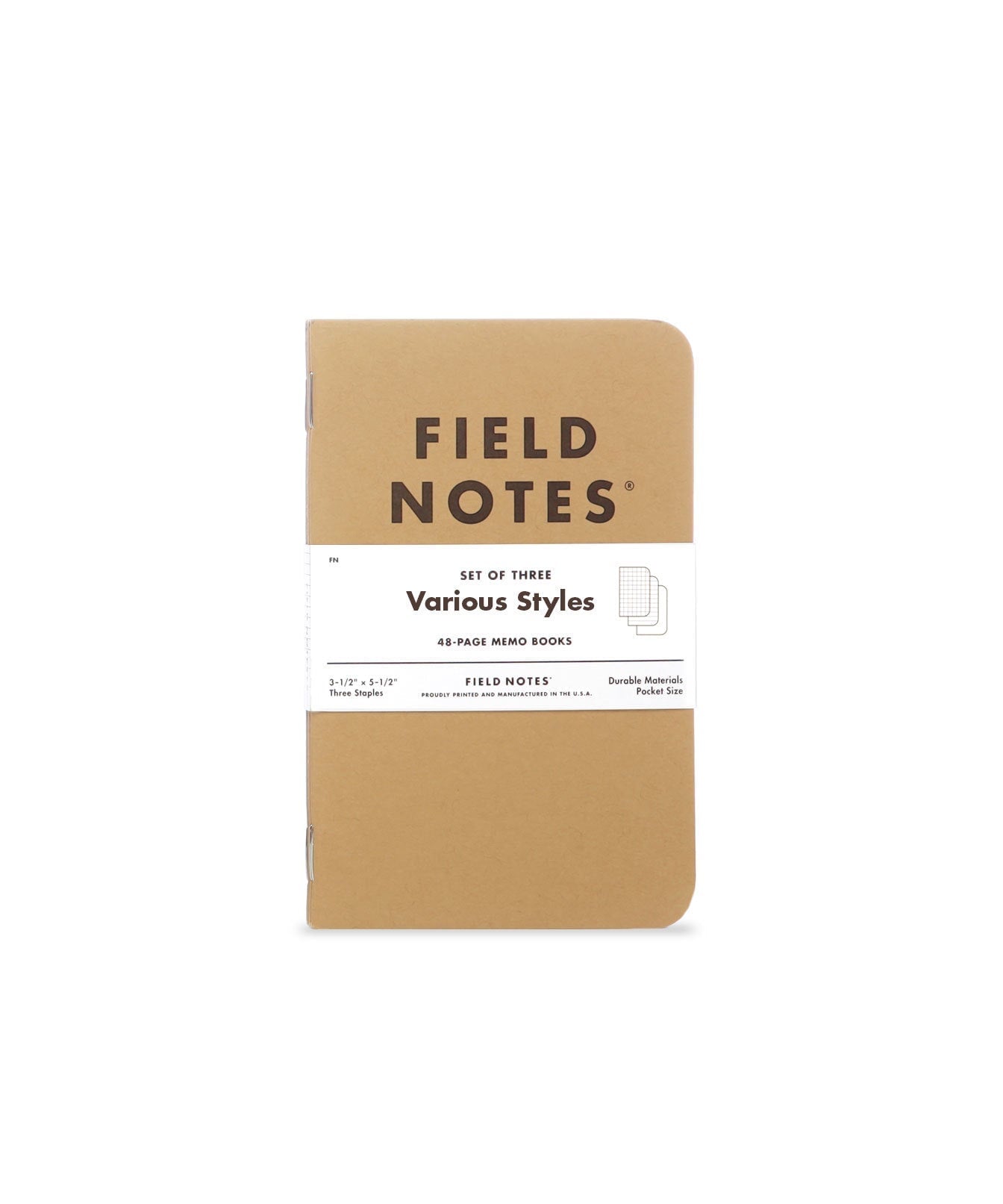 Field Notes Original Kraft 3-Pack Notizheft Notizhefte Field Notes 