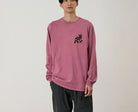 Running Man L/S Tee Pigment Dyed Red Pigment Bild 2