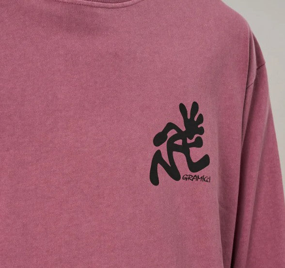 Running Man L/S Tee Pigment Dyed Red Pigment Bild 3
