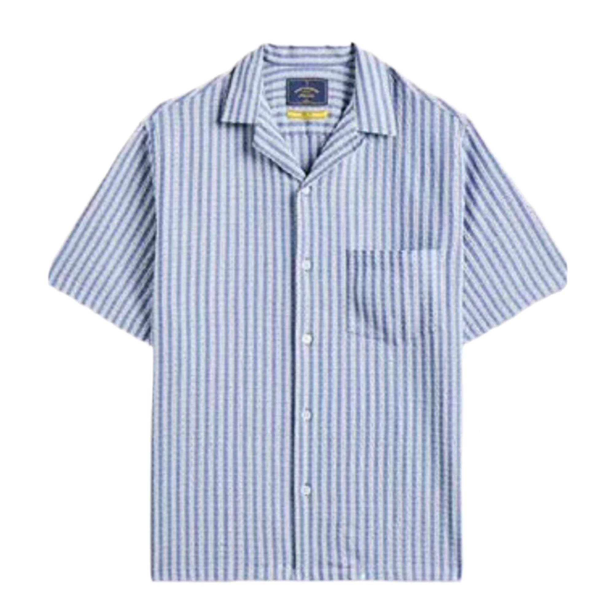 Portuguese Flannel Jacquard Chambray Hemd Herren Kurzarm-Hemd Portuguese Flannel 