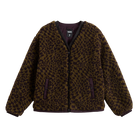 W Suffolk Cheetah Check Pile Coat Dark Port Bild 1