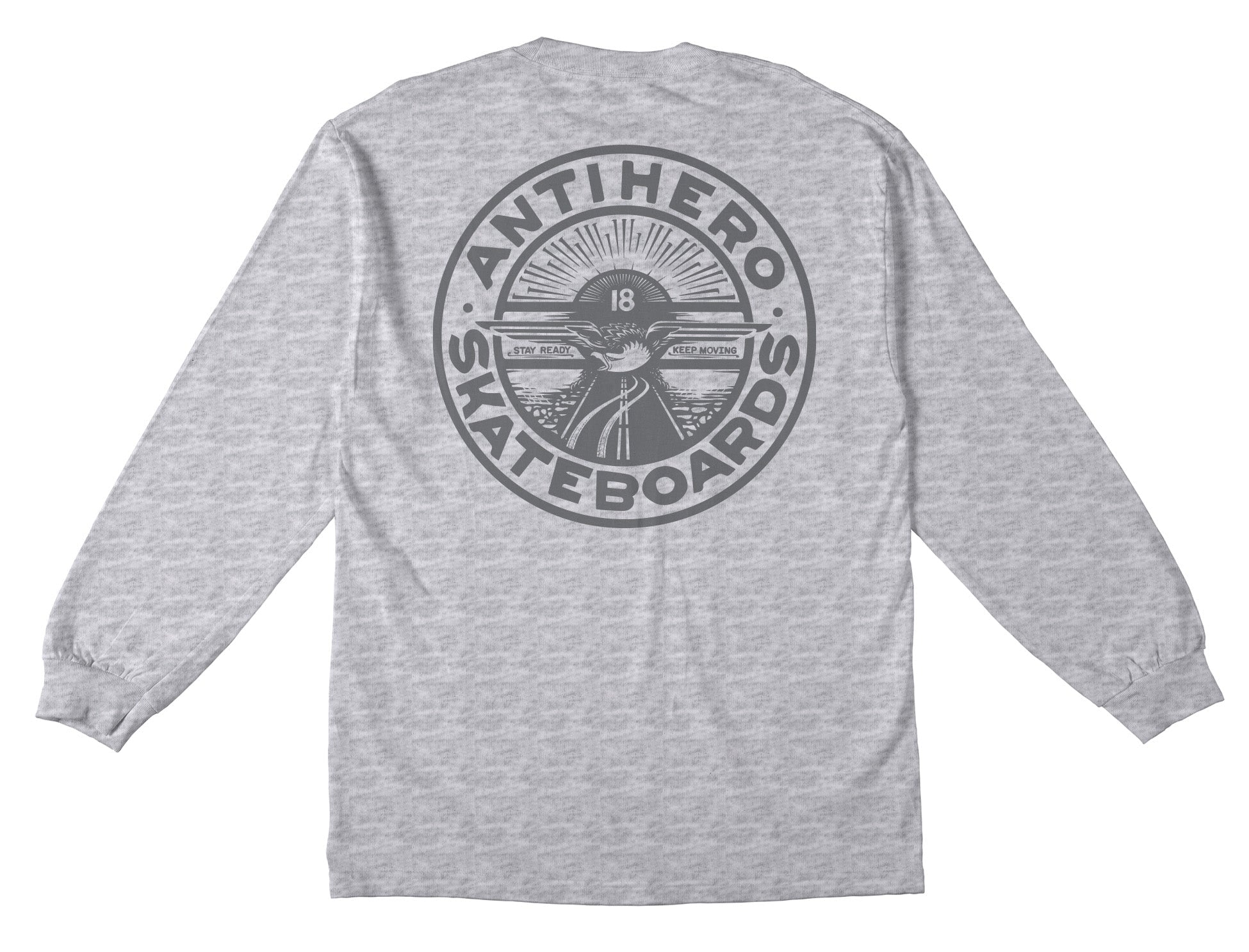 Antihero Stay Ready DBL Longsleeve - Grey LS Shirt Antihero Skateboards 