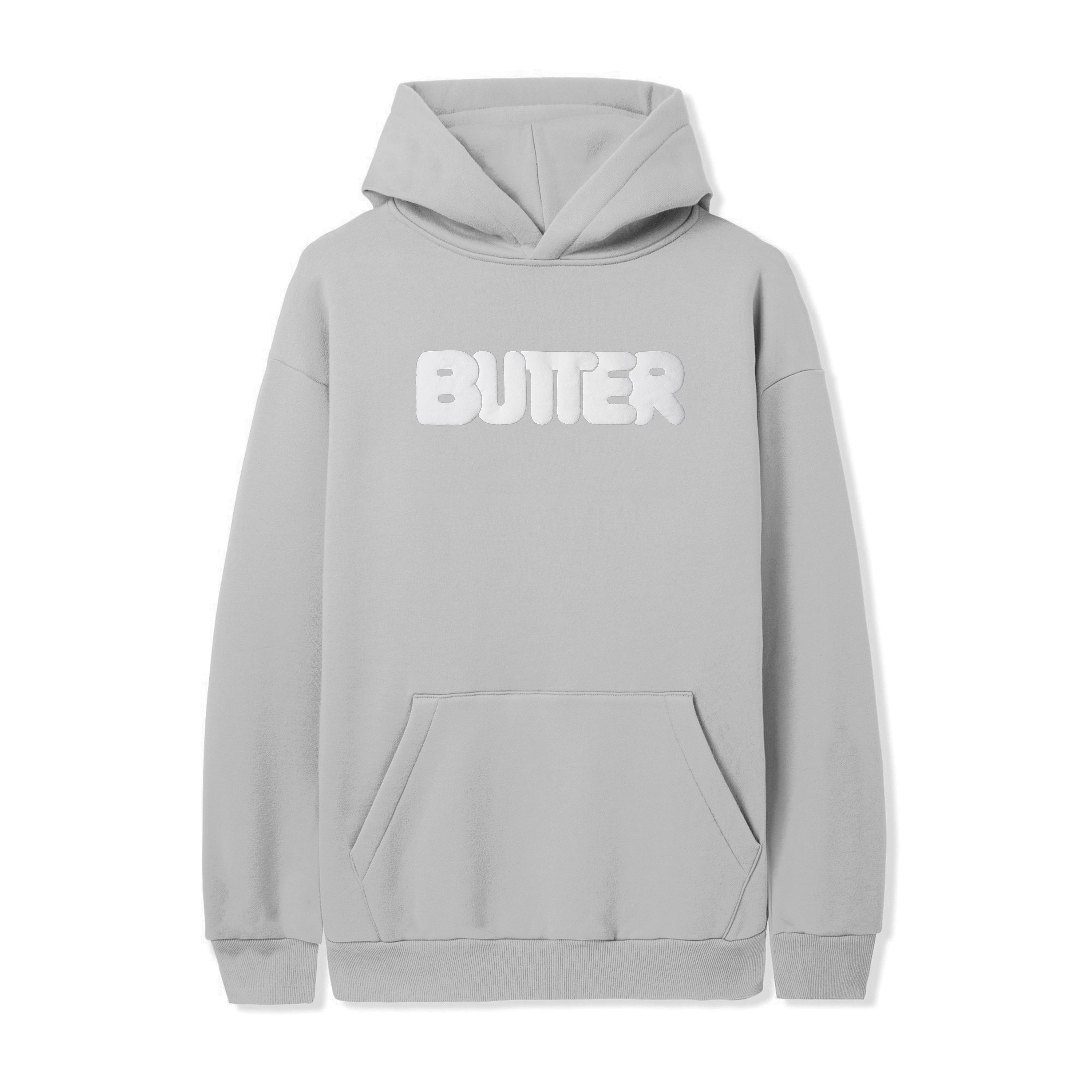 Butter Goods Puff Rounded Logo Hoodie - Cement Hoodie Butter Goods 