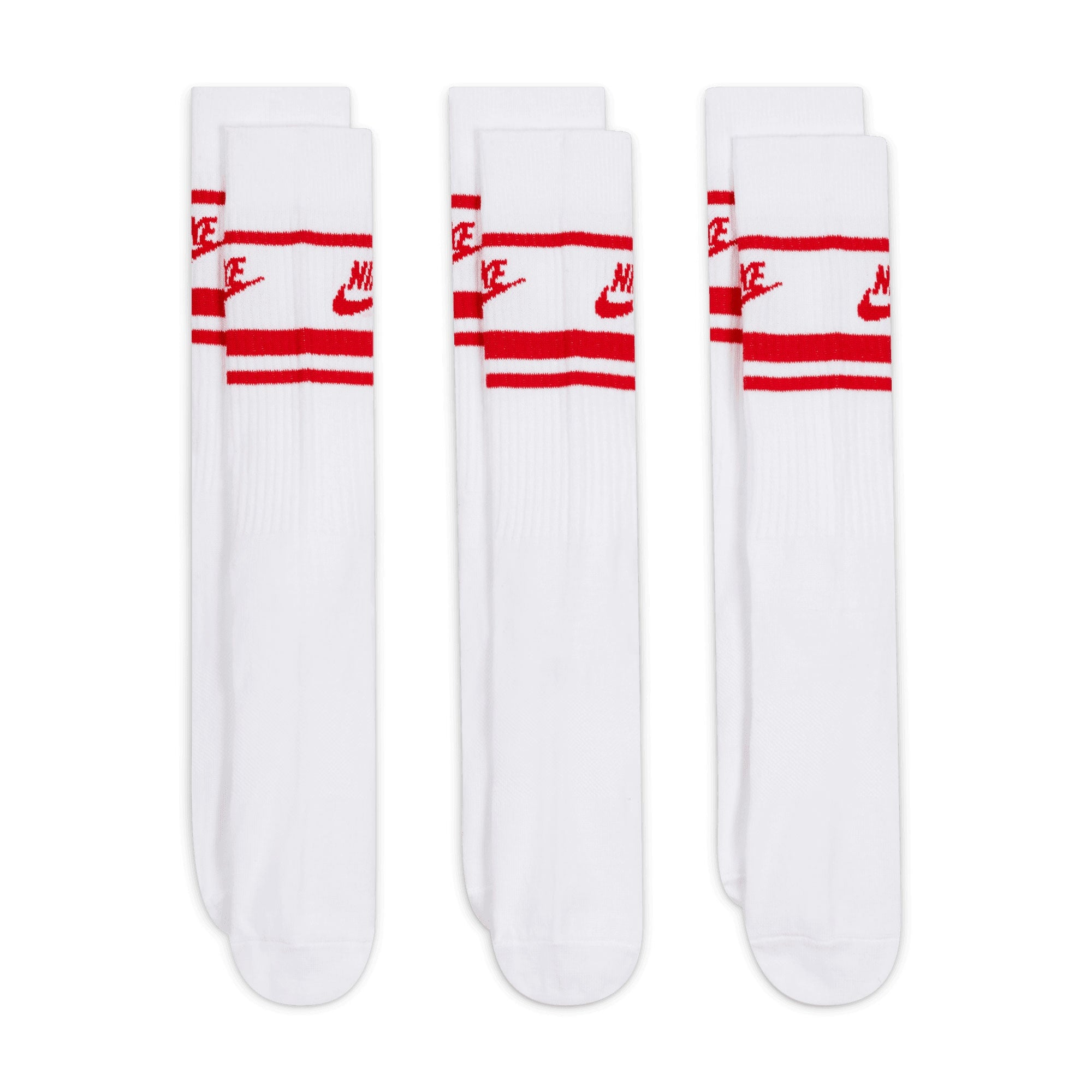 Nike SB Everyday Essential Socks - White-Red Nike Skateboarding 